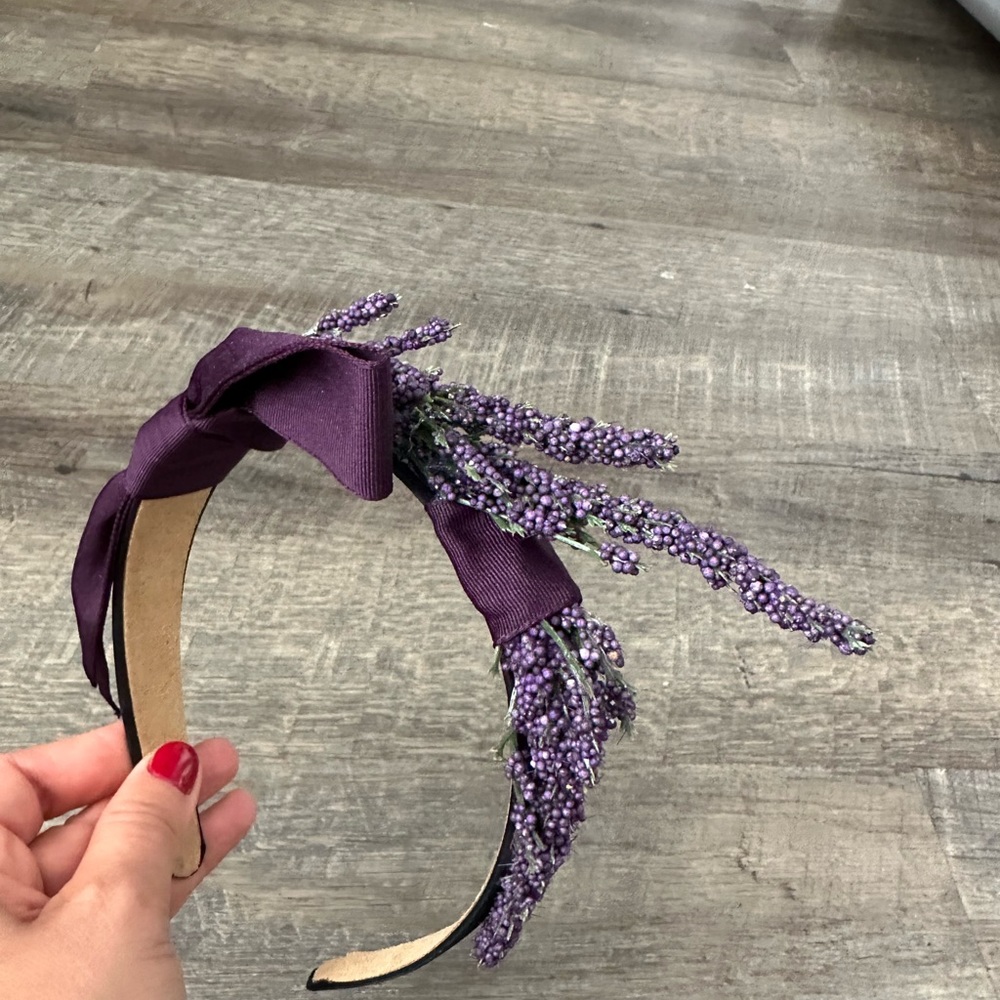Handmade Designer Fascinator Headband Floral Lavender Purple Bow